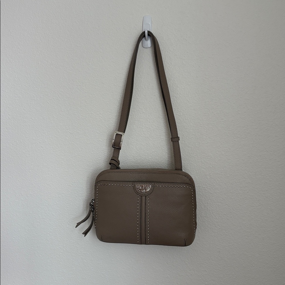 Brighton JOJO Organizer Taupe Studded Crossbody Bag - Picture 15 of 16